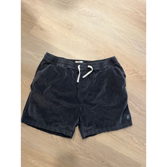 Marine Layer Saturday Cord Short Dark Blue Pull On Peace Hands Mens Sz XL - Picture 1 of 4